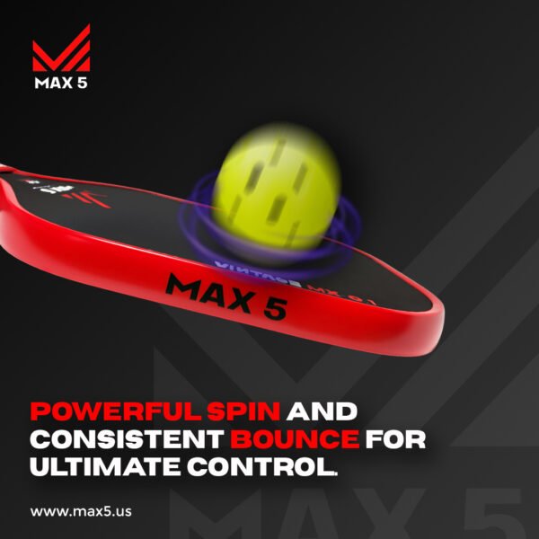 Buy Max 5 Vintage MX-0.1 Carbon Pickleball Paddle Online (Red) - Image 9