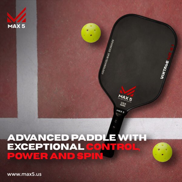 Shop Max5 Vintage MX-0.1 Carbon Pickleball Paddle (Black) - Image 9