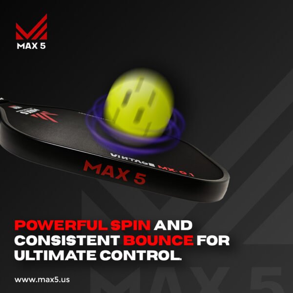 Shop Max5 Vintage MX-0.1 Carbon Pickleball Paddle (Black) - Image 7