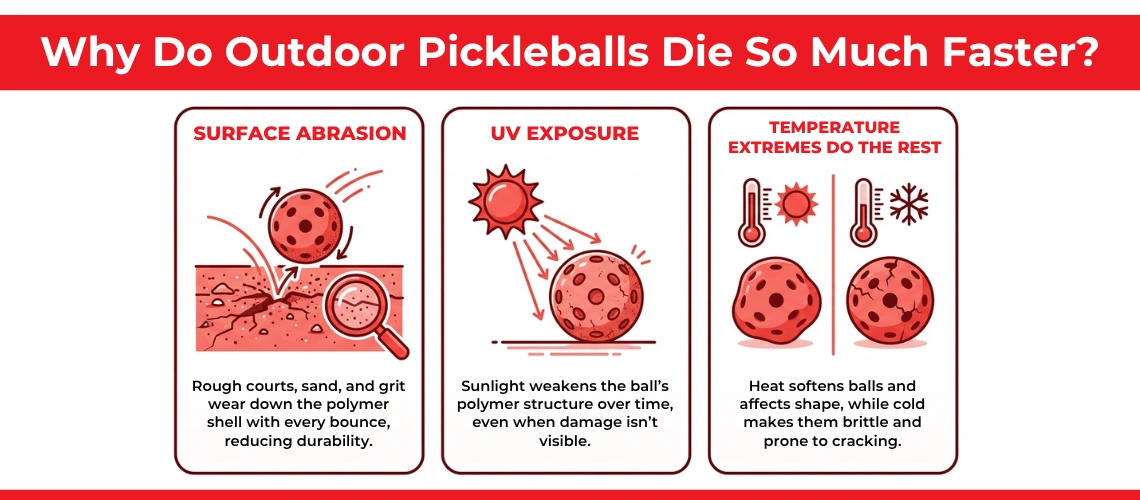 Why Do Outdoor Pickleballs Die So Much Faster